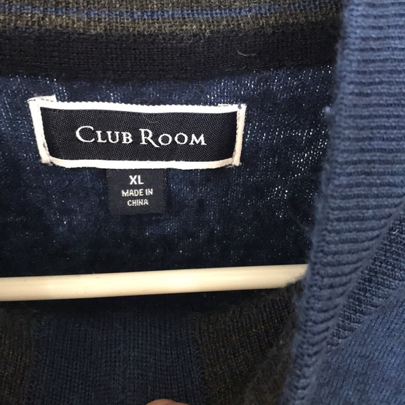 Club Room 1/2 zip pullover merino wool sweater - Picture 2 of 3